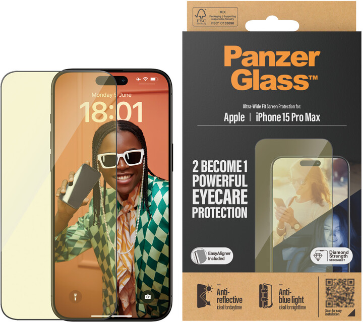 PanzerGlass ochranné sklo EyeCare pro Apple iPhone 15 Pro Max_507273514