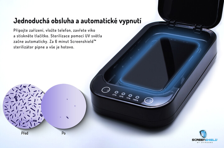 Screenshield UV sterilizátor pro mobilní telefony a drobné předměty, černá_1284979736