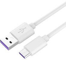 PremiumCord kabel USB-C - USB-A 2.0, M/M, Super fast charging, 5A, 1m, bílá_2070651958