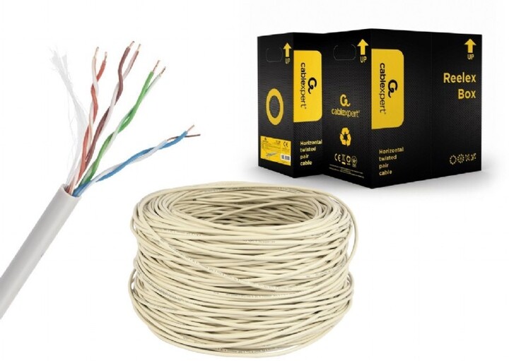 Gembird síťový UTP kabel, cat. 5e drát, 305m