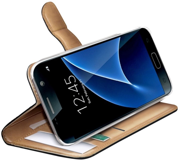 CELLY Wally pouzdro pro Samsung Galaxy S7, PU kůže, černá_764836380