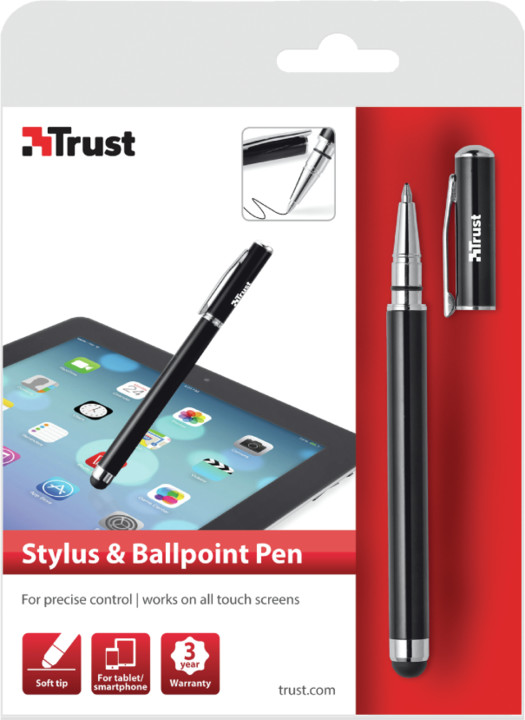 Trust Stylus and Ballpoint Pen, černá_957546615