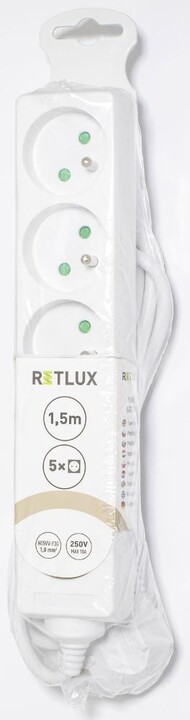 Retlux prodlužovací přívod RPC 11, 5 zásuvek, 1.5m, bílá_1178819514