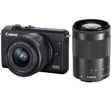 Canon EOS M200, černá + EF-M 15-45mm IS STM + EF-M 55-200mm IS STM Poukaz 200 Kč na nákup na Mall.cz