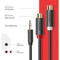 UGREEN kabel 3.5mm jack - 2x cinch (RCA), M/F, 25cm, šedá_1300291550