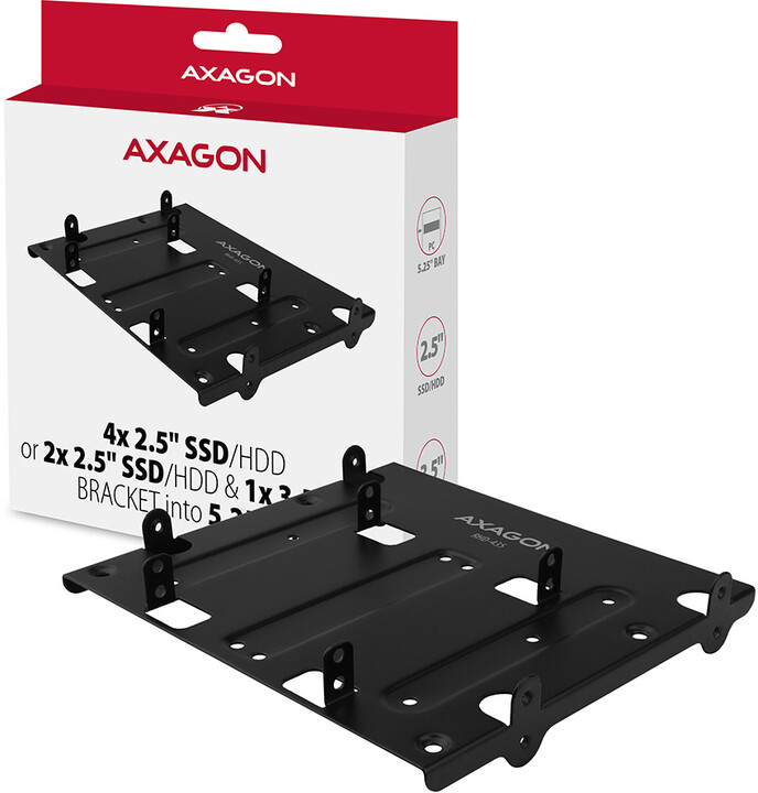 AXAGON RHD-435, kovový rámeček pro 4x 2.5&quot; nebo 2x 2.5&quot; HDD/SSD a 1x 3.5&quot; HDD do 5.25&quot; pozice_798488957