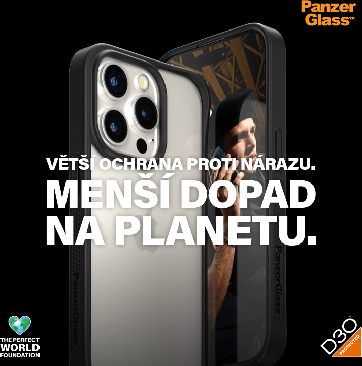 PanzerGlass ochranný kryt ClearCase D3O pro Apple iPhone 15 Pro, Black edition_514361746