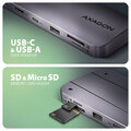 AXAGON dokovací stanice HMC-6GM2, USB-A, USB-C, HDMI, M.2 slot,, SD/microSD,PD 100W,_2038948813