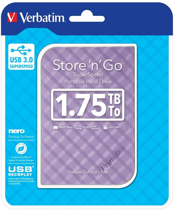 Verbatim Store&#39;n&#39;Go, USB 3.0 - 1,75TB, fialová_899085326