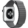 Apple Watch 42mm Stainless Steel Case with Storm Grey Leather Loop - Large_577023505