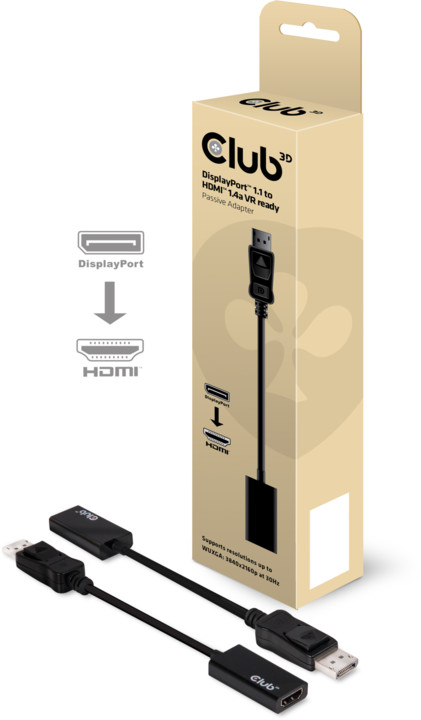 Club3D DisplayPort 1.1 na HDMI 1.4 VR (Virtual Reality), pasivní adaptér, 20cm_235519738