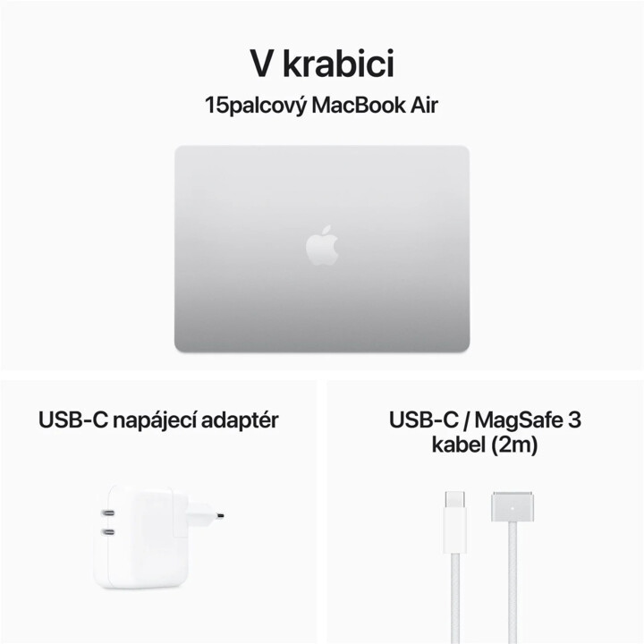 Apple MacBook Air 15, M3 8-core/8GB/512GB SSD/10-core GPU, stříbrná_823435927