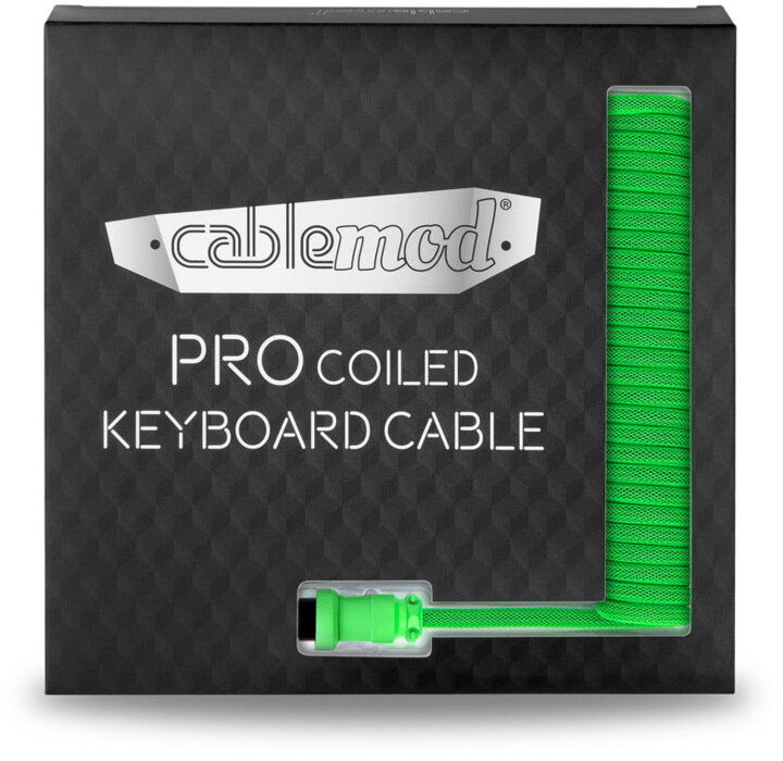 CableMod Pro Coiled Cable, USB-C/USB-A, 1,5m, Viper Green_889102775