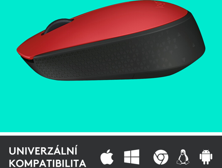 Logitech Wireless Mouse M171, červená