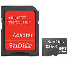 SanDisk Micro SDHC 32GB Class 4 + SD adaptér