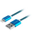 GoGEN kabel USB-A - Lightning, opletený, 1m, modrá_1174308315