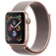 Apple Watch series 4, 44mm, pouzdro ze zlatého hliníku/růžový provlékací řemínek