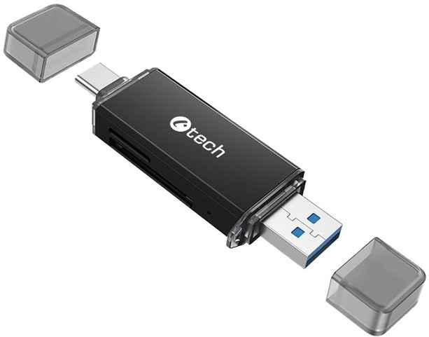 C-tech čtečka karet, USB-A / USB-C, SD/micro SD 