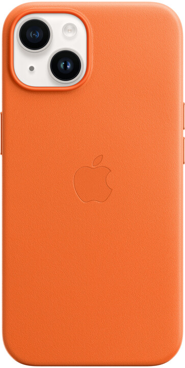 Apple kožený kryt s MagSafe pro iPhone 14, oranžová_919362792