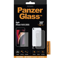 PanzerGlass Bundle - pro Apple iPhone 7/8/SE (2020), černá + TPU obal, čirá O2 TV HBO a Sport Pack na dva měsíce