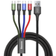 Baseus kabel Fast 4-in-1 Lightning + Type-C (2) + Micro 3.5A 1.2M, černá