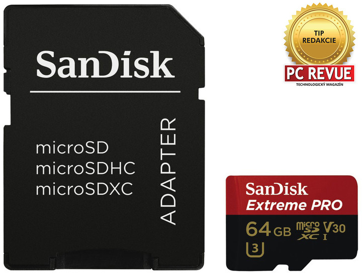 SanDisk Micro SDXC Extreme Pro 64GB 95MB/s UHS-I U3 V30 + SD adapter_2129043277
