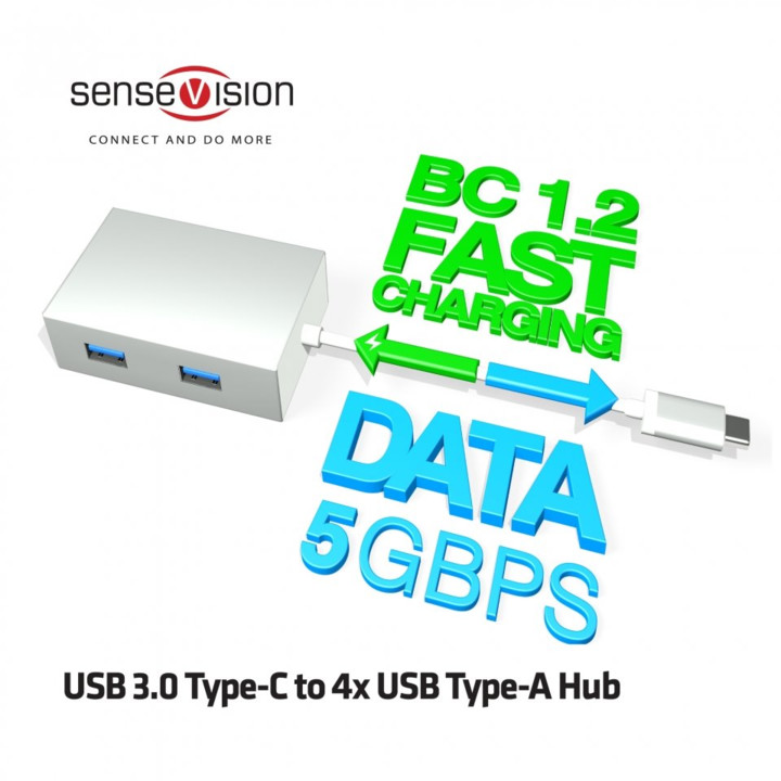 Club3D USB hub USB 3.0 Type C to 4x USB Type A_519238713