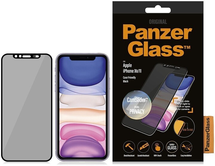 PanzerGlass Edge-to-Edge Privacy pro Apple iPhone Xr/11 s CamSlider, černé_1324486482