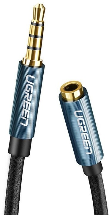 UGREEN prodlužovací kabel 3.5mm jack (M/F), opletený, 1.5m, černá