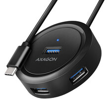 AXAGON HUE-P1C 4x USB 3.2 Gen 1 ROUND hub, micro USB, kabel USB-C 30cm_646868481