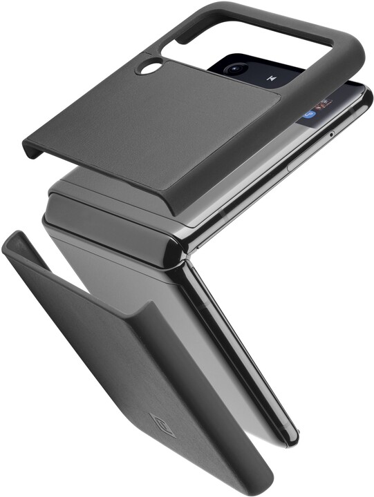 Cellularline zadní kryt Fit Duo pro Samsung Galaxy Z Flip4, PU kůže, černá_931276314