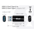 Club3D adaptér USB-A 3.2 Gen1 na USB-C 3.2 Gen1 (M/F), černá_771369124