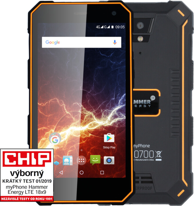 myPhone HAMMER ENERGY LTE 18x9, 3GB/32GB, Black/Orange_310276944