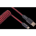 Keychron Premium Coiled Aviator Cable, USB-C/USB-A, 1,08m, červený_461222640