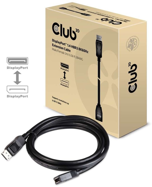 Club3D DP 1.4 extension cable 2m_1058891617