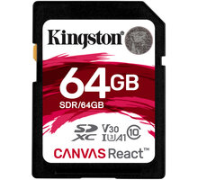 Kingston SDXC Canvas React 64GB 100MB/s UHS-I U3_1910318905