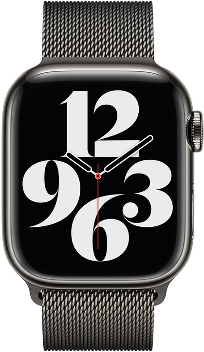 Apple Watch řemínek milánský tah 45mm, grafitově šedá_938385691