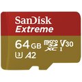 SanDisk Micro SDXC Extreme 64GB 160MB/s A2 UHS-I U3 V30 pro akční kamery + SD adaptér_145132312