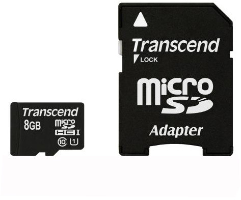 Transcend Micro SDHC 8GB Class 10 UHS-I + adaptér_1221462290