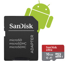 SanDisk Micro SDHC Ultra Android 16GB 98MB/s A1 UHS-I + SD adaptér