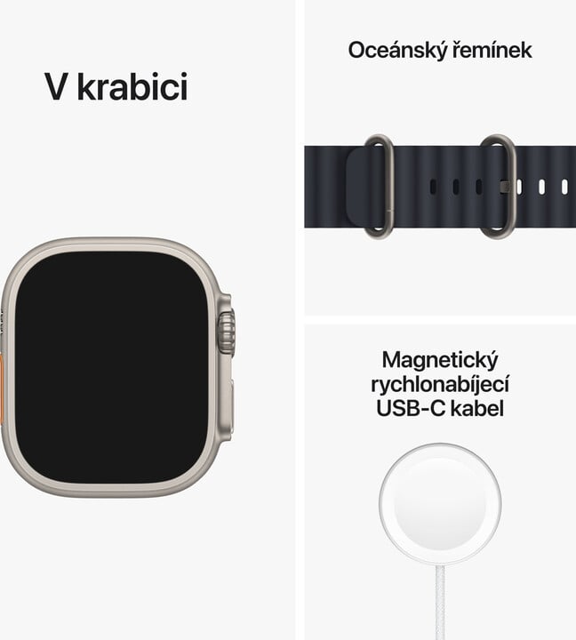 Apple Watch Ultra, 49mm, Cellular, Titanium, Midnight Ocean Band_1827151677