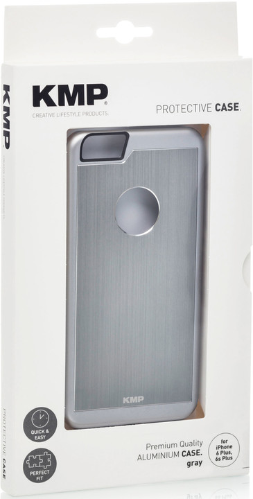 KMP hliníkové pouzdro pro iPhone 6 Plus, 6s Plus, šedá_804110708