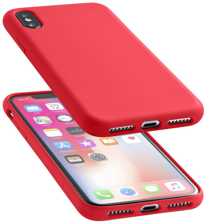 CellularLine ochranný silikonový kryt SENSATION pro iPhone X, červený_773625979