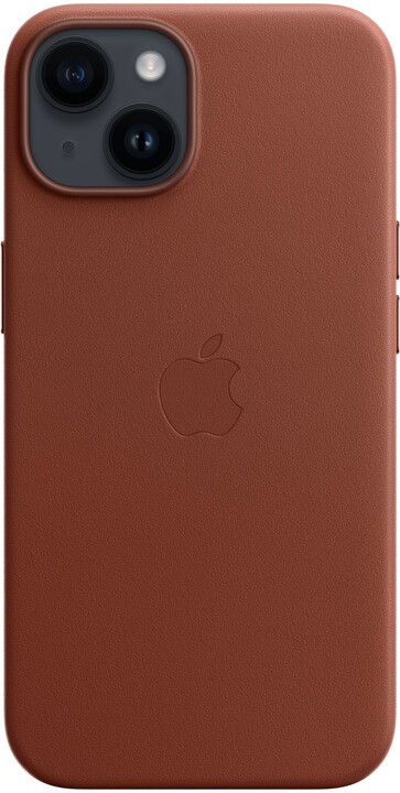 Apple kožený kryt s MagSafe pro iPhone 14, cihlově hnědá_1654411694