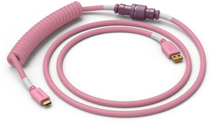 Glorious Coiled Cable, USB-C/USB-A, 1,37m, Prism Pink_1031949481
