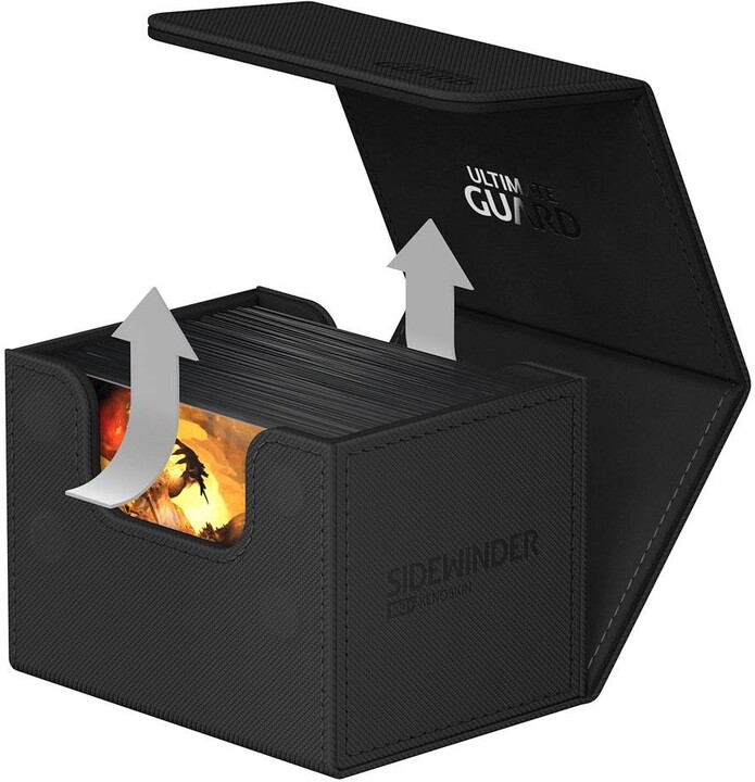 Krabička na karty Ultimate Guard - Sidewinder 100+ XenoSkin Monocolor, černá_1965722817