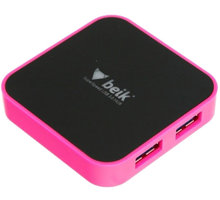 Beik HYD-9003B, USB HUB 4 porty, USB 3.0, růžová_2060029966