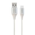 Gembird kabel CABLEXPERT USB-A - USB-C, M/M, PREMIUM QUALITY, opletený, 2m, bílá/stříbrná_297727900