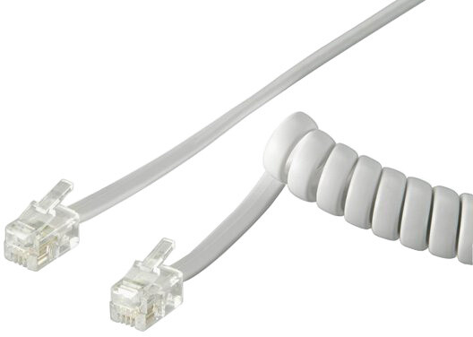 PremiumCord kabel telefonní sluchátkový kroucený 4 žíly 4m, bílá_1498188322