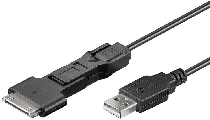 PremiumCord USB 2.0 propojovací kabel 3v1 s konektorem USB mini/micro/Apple 1m_409614327